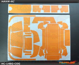 FUTABA 14SG Protector Wraps Skin Carbon Orange V2
